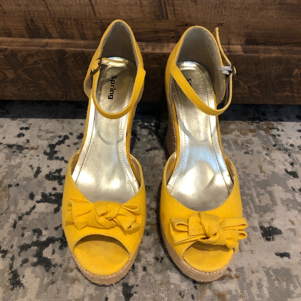 Call it spring peep toe wedges